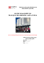 Bài thu hoạch kiến tập tham quan nhà kho đông lạnh AI TOTAL - Kinh tế quản trị | Trường đại học quốc tế Hồng Bàng