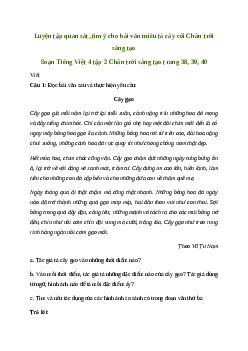 Soạn bài Viết: Luyện tập quan sát, tìm ý cho bài văn miêu tả cây cối - Tiếng Việt 4 Chân trời sáng tạoa