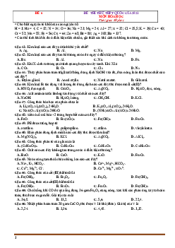 Bộ đề luyện thi tốt nghiệp THPT 2021 môn Hóa (Bộ 2) (có đáp án)