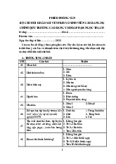PHIẾU PHỎNG VẤN BỘ CÂU HỎI KHẢO SÁT VỀ STRESS Ở SINH VIÊN
