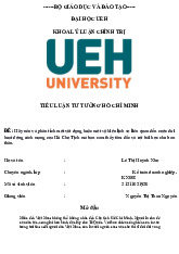 Tiểu luận phân tích một vật dụng hoặc một sự kiện lịch sử liên quan đến cuộc đời hoạt động cách mạng của Hồ Chủ Tịch