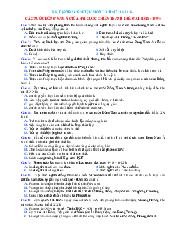 Trắc nghiệm Sử 11 bài 16: Các nước Đông Nam Á giữa hai cuộc chiến tranh thế giới (1918 – 1939) (có đáp án)