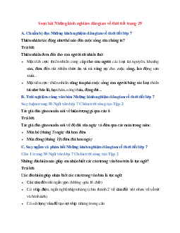 Soạn bài Những kinh nghiệm dân gian về thời tiết trang 29 | Ngữ Văn 7 Chân Trời Sáng Tạo tập 2