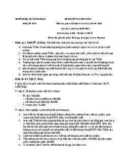 Đề thi kết thúc học phần Kế toán tài chính 1 | Đại học Công Đoàn