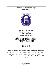 Đề tài số 7:Phân tích điều kiện phát sinh trách nhiệm bồi thường thiệt hại ngoàihợp đồng và các nguyên tắc bồi thường thiệt hại ngoài hợp đồng? Chỉ ra những thiệt hại có thể được bồi thường môn Pháp luật đại cương | Trường đại học Mở Hà Nội