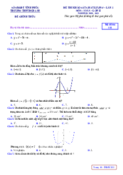 Đề khảo sát chất lượng Toán 12 lần 1 năm 2020 – 2021 trường THPT Đội Cấn – Vĩnh Phúc