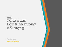 Tổng hợp bài giảng môn Lập trình Hướng đối tượng_Trịnh Thành Trung | Trường Đại học Bách Khoa Hà Nội