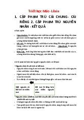 Cặp Phạm Trù Môn Triết học Mác - Lênin | Đại học Văn hóa Hà Nội