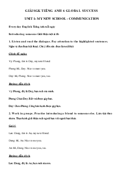 Tiếng Anh lớp 6 Unit 1 Communication