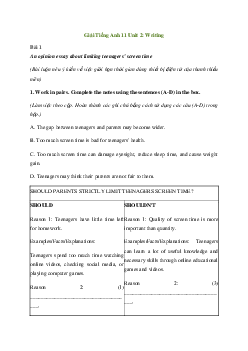 Giải Tiếng Anh 11 Unit 2: Writing