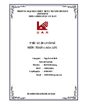 Tiểu luận cuối kì toán cao cấp 2 | Đại học Kiến trúc Thành phố Hồ Chí Minh