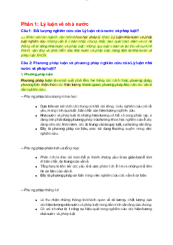 Đề cương ôn tập môn lý luận nhà nước và pháp luận