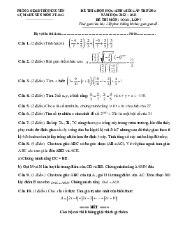 Đề HSG Toán 7 năm 2022 – 2023 cụm chuyên môn 3T-H-G Bình Xuyên – Vĩnh Phúc