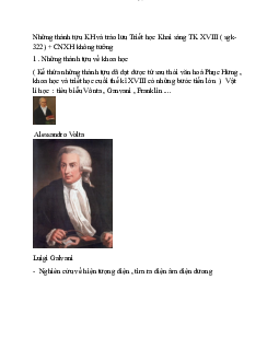 Những thành tựu KH và trào lưu Triết học Khai sáng TK XVIII  | Đại học Sư Phạm Hà Nội
