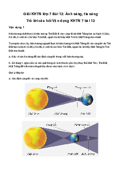 Giải khoa học tự nhiên 7 Bài 12: Ánh sáng, tia sáng | Cánh diều