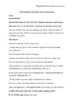 Giải Tiếng Anh 10 Unit 4E: Follow and Give Instructions | Explore New Worlds