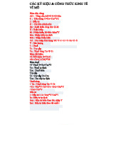 Các Ký Hiệu và Công Thức Kinh Tế Vĩ Mô: Tài Liệu Ôn Tập