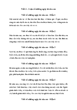 Tập làm văn lớp 2: Viết 2 - 3 câu về những ngày hè của em (14 mẫu) | Kết Nối Tri Thức