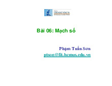 Bài 06: Mạch số môn Hệ thống máy tính | Trường Đại học Khoa học Tự nhiên, Đại học Quốc gia Thành phố Hồ Chí Minh