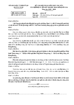 Đề thi học sinh giỏi Lịch Sử 12 chuyên Quảng Nam 2019-2020 (có đáp án)