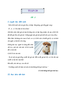 Bài tập cuối tuần lớp 2 môn Tiếng Việt Cánh Diều - Tuần 20