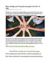 Đoạn văn tiếng Anh về công việc tình nguyện - Tiếng anh 10