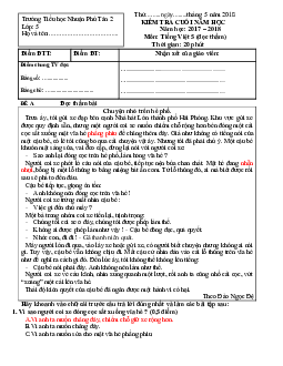 Đề thi học kì 2 môn Tiếng Việt lớp 5 trường Tiểu học Nhuận Phú Tân, Bến Tre năm 2017 - 2018