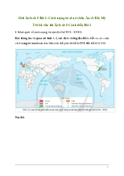 Giải Lịch sử 8 Bài 1: Cách mạng tư sản ở châu Âu và Bắc Mỹ | Cánh diều