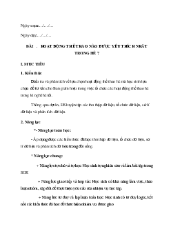 HK2.HĐ thể thao nào được yêu thích | Bài giảng  PowePoint Toán 6 | Kết nối tri thức