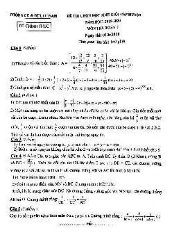 Đề thi HSG Toán 7 năm 2019 – 2020 phòng GD&ĐT Lục Nam – Bắc Giang