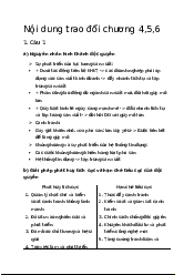 Nội dung trao đổi chương 4,5,6 - Kinh tế chính trị Mác-Lênin | Học viện Chính sách và Phát triển