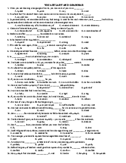 Tuyển tập 350 câu VOCABULARY AND GRAMMAR trong các đề thi học sinh giỏi THPT