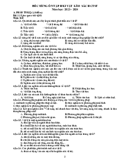 Đề cương ôn tập học kì 1 môn Vật lí 10 sách Chân trời sáng tạo