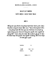 Bài tập nhóm Quá trình phát triển của pháp luật đất đai qua các thời kỳ có xu hướng ngày càng quan tâm mở rộng các quyền cho người sử dụng đất” môn Luật đất đai - Trường Đại học lao động -  xã hội.