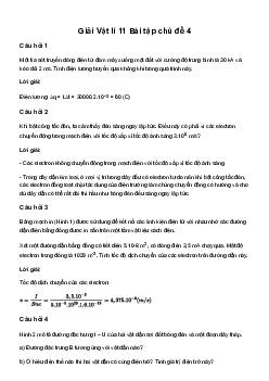 Giải Vật lí 11 Bài tập chủ đề 4 | Cánh diều