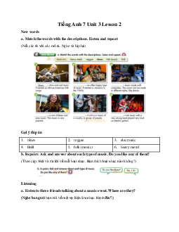 Tiếng Anh 7 Unit 3 Lesson 2