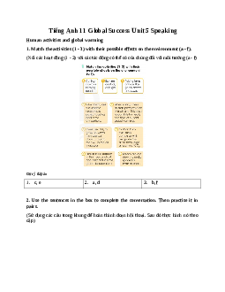 Giải Unit 5 Speaking | Tiếng Anh 11 Global Success