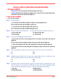 Tóm tắt lý thuyết và bài tập trắc nghiệm kết quả có thể và sự kiện trong trò chơi, thí nghiệm