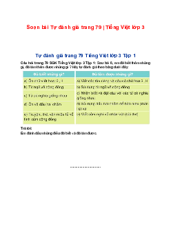 Soạn bài Tự đánh giá trang 79 | Tiếng Việt lớp 3 Cánh diều
