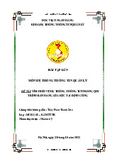 Báo cáo bài tập lớn: Tìm hiểu quy trình bán hàng của KFC môn Hệ thống thông tin quản lý | Học viện Ngân hàng
