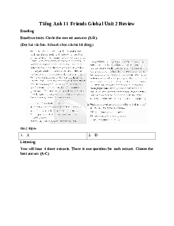 Giải Tiếng Anh 11 Unit 2 Review | Friends Global