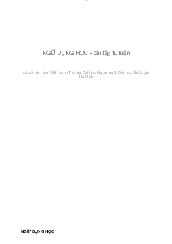 Bài tập tự luận Ngữ dụng học