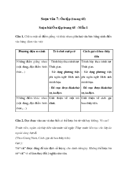 Ôn tập trang 65 | Soạn văn 7 Chân trời sáng tạo