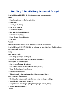 Giải Hoạt động trải nghiệm 10 Cánh diều: Hoạt động 2 chủ đề 7