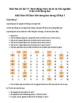 Giải Toán 6 Bài 11: Hoạt động thực hành và trải nghiệm sách Chân Trời Sáng Tạo