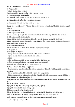 Toán 6 Chuyên đề: Phép chia hết