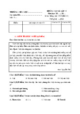 Đề ôn tập hè lớp 3 lên lớp 4 môn Tiếng Việt (Chân trời sáng tạo) - Đề 12