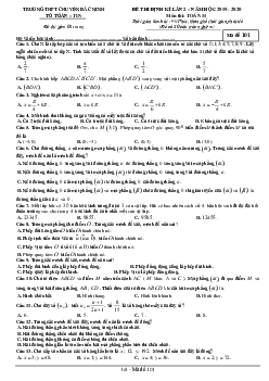 Đề kiểm tra định kỳ lần 2 Toán 11 năm 2019 – 2020 trường chuyên Bắc Ninh