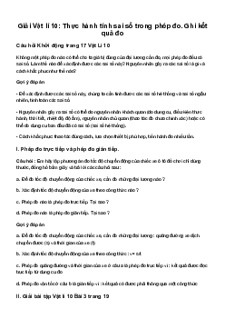 Vật lí 10 Bài 3: Thực hành tính sai số trong phép đo. Ghi kết quả đo