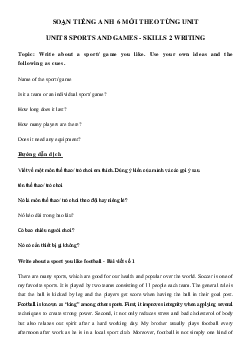 Write about a sport/ game you like